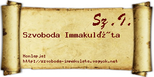 Szvoboda Immakuláta névjegykártya